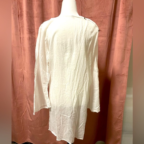 White beaded beach cover up - Picture 2 of 4